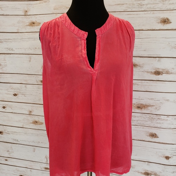 NWT- Sundry Clothing Pink Cotton Pleated Blouse - Picture 1 of 6
